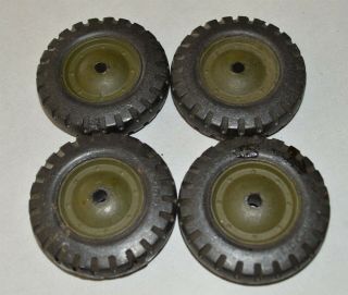 Set Of 4 Vintage Steel Toy West Craft Wheels 2 5/8 " Diameter