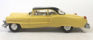 Vintage Amt 1955 Yellow Cadillac Coupe De Ville Dealer Promo Friction Car