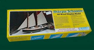 Sharpie Schooner Wood Boat Model Kit Midwest 968 - Skill Level 2 - Vintage 1989