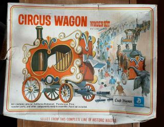 1971 Vintage Craft Master Circus Wagon Wooden Kit,  By General Mills