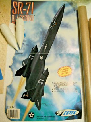 Vintage Estes Sr - 71 Blackbird Flying Model Rocket Kit - Open