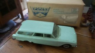Vintage Promotional Ford Station Wagon Plastic Car,  Hubley 1961,  Pale Turquoise