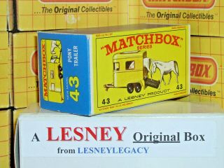 Matchbox Lesney 43c Pony Trailer Tan Base Model Type E4 Empty Box