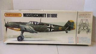 Vintage Matchbox 1/32 Scale Messerschmidt Bf/109e Plastic Model Kit
