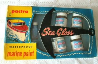 1955 - Pactra Sea Gloss Marine Boat Model Kit Paint - Store Display Box - Un - - 9.  5 "