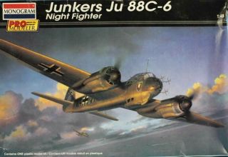 Pro Modeler Monogram 1:48 Junkers Ju - 88 C - 6 Night Fighter Plastic Kit 5970u