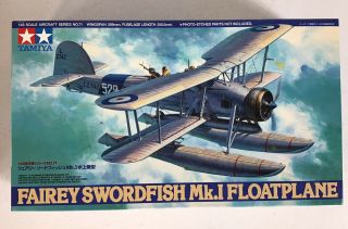 1/48 Tamiya Fairey Swordfish Mk.  I Floatplane Bi Wing Plastic Scale Model Kit