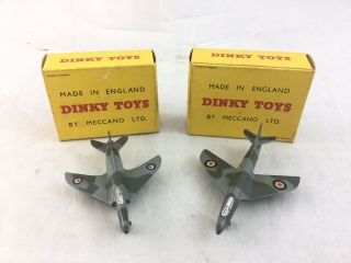 2 Meccano Dinky Toys 734 Hawker Hunter 736 Submarine Swift Fighter Boxed