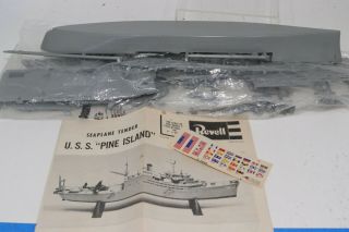 Vintage 1973 Revell Uss Pine Island Seaplane Tender Model Ship Kit 1:424 No Box
