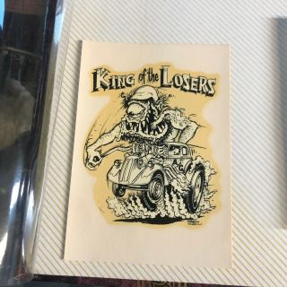 Rat Fink Vintage Decal Ed Roth " King Of The Losers " 3x3 Great Cond C Pics 60 