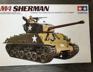Tamiya Sherman M4 A3 - E8 U.  S.  Army Medium Tank Model 1/35 Scale Fully Motorized