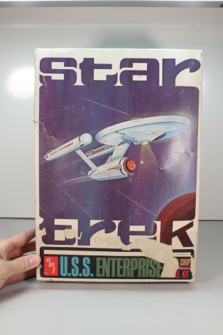 1966 - 1968 Amt Star Trek Uss Enterprise Space Ship Model Kit.  A96