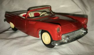 1955 Red Ford Thunderbird Amt Dealer Promo Friction Model Car White/red Interior