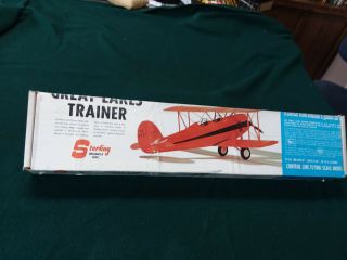 Vintage Sterling Balsa Model Airplane Kit,  U - Contol Great Lakes Trainer.