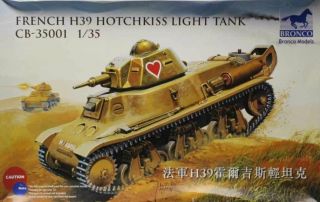 Bronco 1:35 French H39 Hotchkiss Light Tank Plastic Model Kit Cb35001u