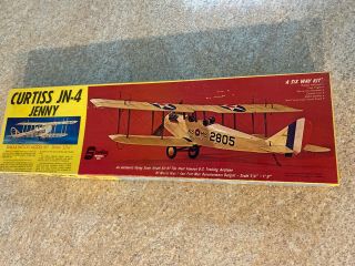 Vtg - Sterling Models - Curtiss Jn - 4 Jenny - Balsa Model - Kit E1 - Open Box