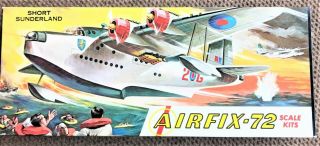 Airfix 1/72 Scale Short Sunderland Wwii British Bomber Kit - Vintage Rare (1963)