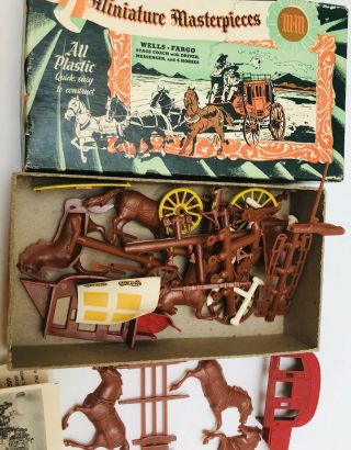 Athearn 1962 Wells Fargo Stage Coach With Driver Horses Messenger 1/48 Kit Plast