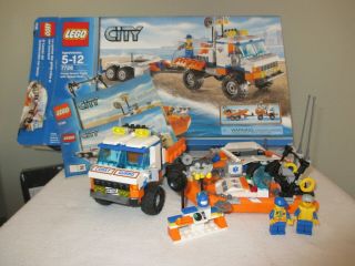 Lego City Coast Guard Truck With Speed Boat (7726),  Complete