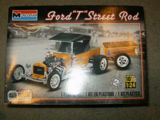 Monogram Car Show 1:24 Ford " T " Street Rod & Trailer Plastic Model Kit 85 - 4336