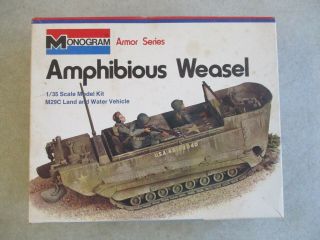 Vintage 1966 1/35 Scale M29c Amphibious Weasel Model Kit By Monogram