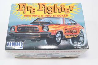 Mpc Fire Fighter Mustang Ii Pro Stock Race Model Car Kit 1:25 Open Box Complete