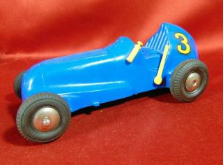 Vintage Louis Marx Toys Indy Sprint Car Racer Wind - Up Blue 3 Midget Runs