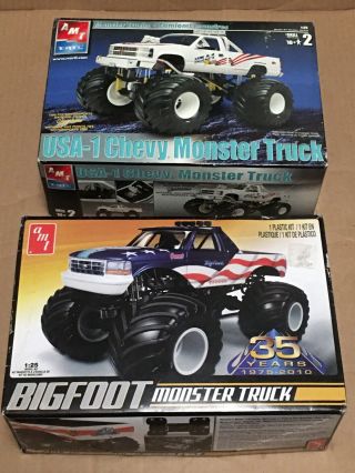 Amt Ertl Bigfoot Monster Truck,  Usa - 1 Chevy 1/25 Parts Open Box