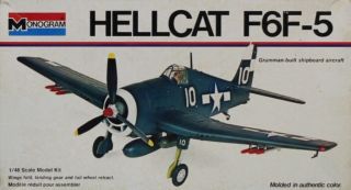 Monogram 1:48 Grumman Hellcat F6f - 5 Shipboard Aircraft Plastic Kit 6832u