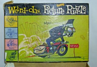 Weird - Ohs Davey Too Much Motorcycle Picture Puzzle 1960s By Fairchild Boxed