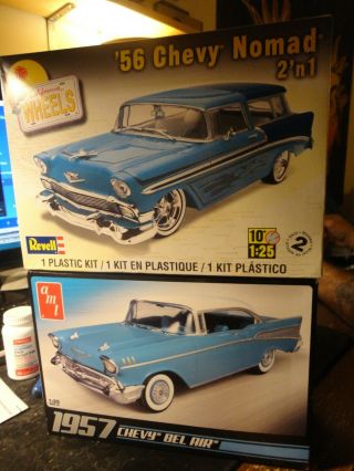 1957 Chevy And 1956 Chevy Nomad 1/25 Twin Pack