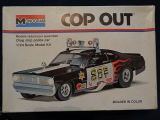 1973 MONOGRAM COP OUT FUNNY CAR DRAG STRIP POLICE CAR PLYMOUTH DUSTER 1/24 7504 3