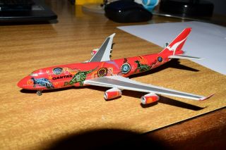 RARE Herpa Qantas 747 - 400 Wunala Dreaming VH - OJB 1/500 2