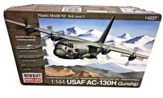 Minicraft Model Kits 1:144 Usaf Ac - 130h Gunship Model Kit Open Box Parts