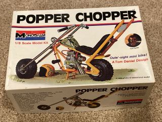 Vintage 1/8 Scale 1973 Monogram Model Popper Chopper Kit 7534