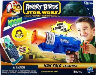 Angry Birds Star Wars Han Solo Koosh Ball Launcher Nerf Gun Toy Rare Hasbro