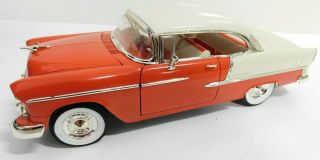 1/18 Ertl American Muscle 1955 Chevrolet Bel Air Red/white No Box