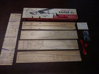 Vintage Ranger 21 Carl Goldberg Cg Balsa Model Airplane Kit (complete)