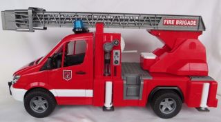 Bruder Sprinter Fire Engine Brigade Truck Mercedes - Benz Ladder Hook Water Pump