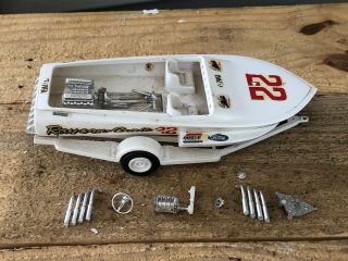 Vintage Rayson Craft Ski Drag Boat & Trailer 1:25 Model Kit 1960’s Amt