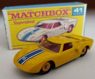 Matchbox Lesney 41 Ford G.  T.  Yellow 1966 Custom/crafted Box