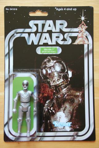 Star Wars Ra - 7 Death Star Droid (silver) - Custom Vintage Cardback,  Legacy,  Bad