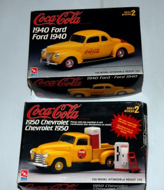 Coca Cola Coke 1950 Chevy Chevrolet Pick Up Truck Model Complete,  Bonus Ford Box