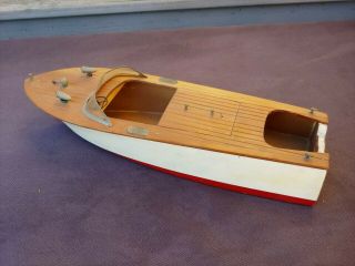 Vintage Chris Craft Type Hand Crafted Wood Model Speed Boat