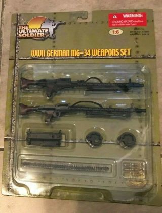 Ultimate Soldier Wwii German Mg - 34 Figure Weapons Accessories Set