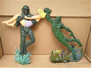 Set Of 2 " Creature From The Black Lagoon " Resin Wall Plaques (painted)