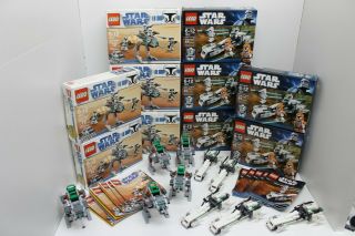 Lego Star Wars 7913 & 8014 – Set Of 10 Boxes,  Instructions & Ships – No Minifigs