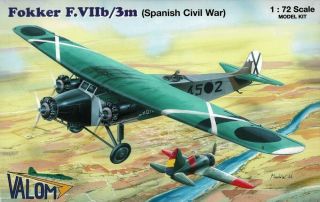 1/72 Valom 72054; Fokker F.  Viib/3m Spanish Civil War