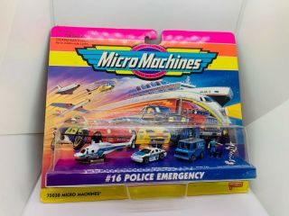 16 Police Emergency Micro Machines Helicopter,  Police Caprice Galoob