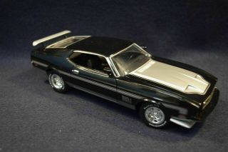 Testors - Ford Mustang Mach 1 Toy Model Die Cast Metal Black W/ Silver Stripe